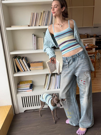 sancco house Vintage Distressed Graffiti Patch Embroidery Women&