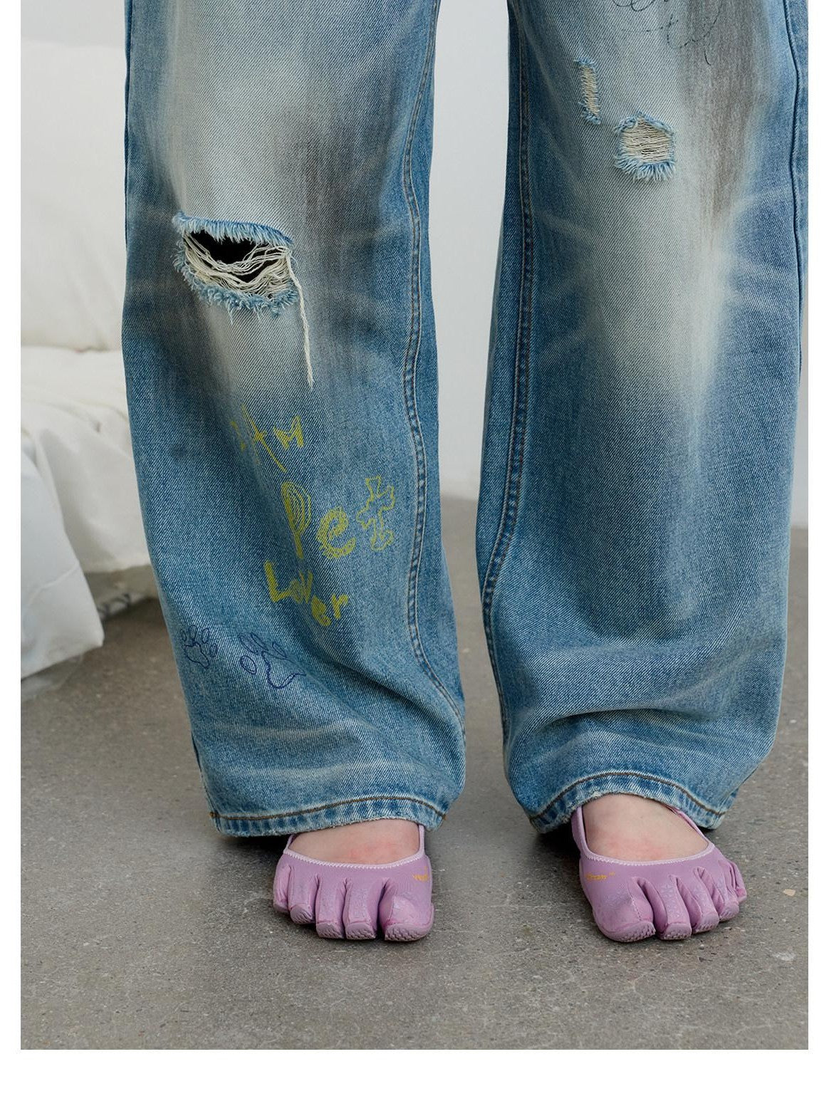 sancco house Vintage Distressed Graffiti Patch Embroidery Women&