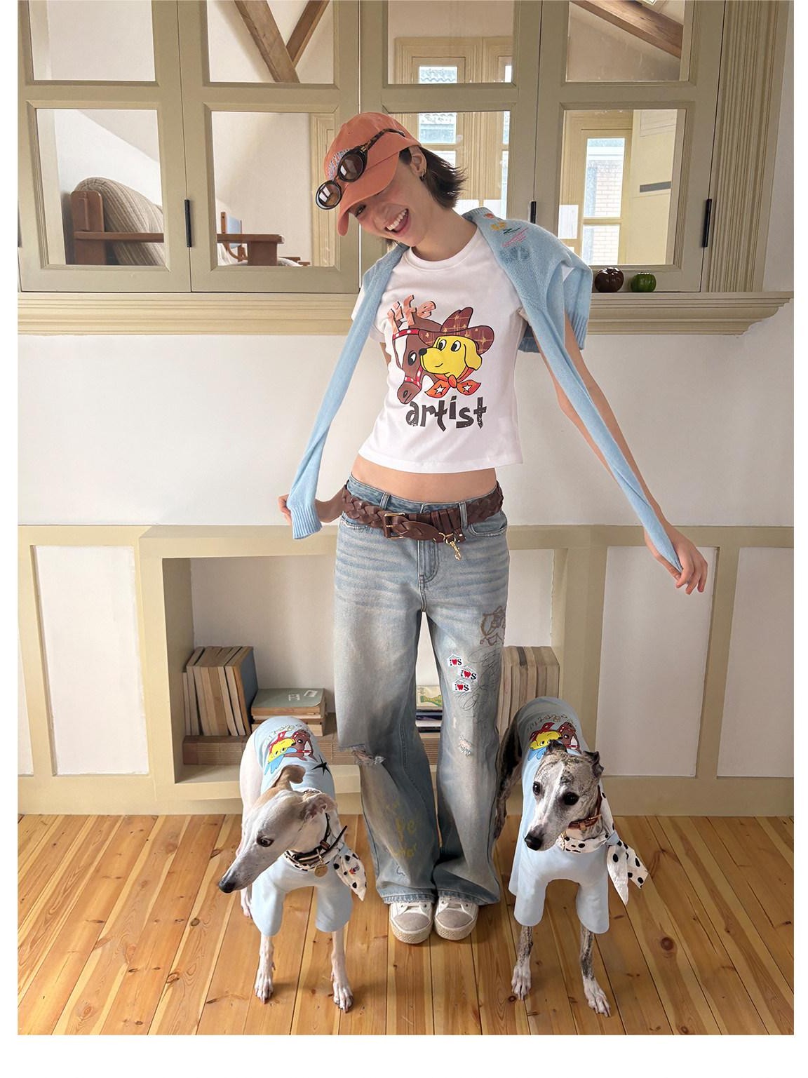sancco house Vintage Distressed Graffiti Patch Embroidery Women&