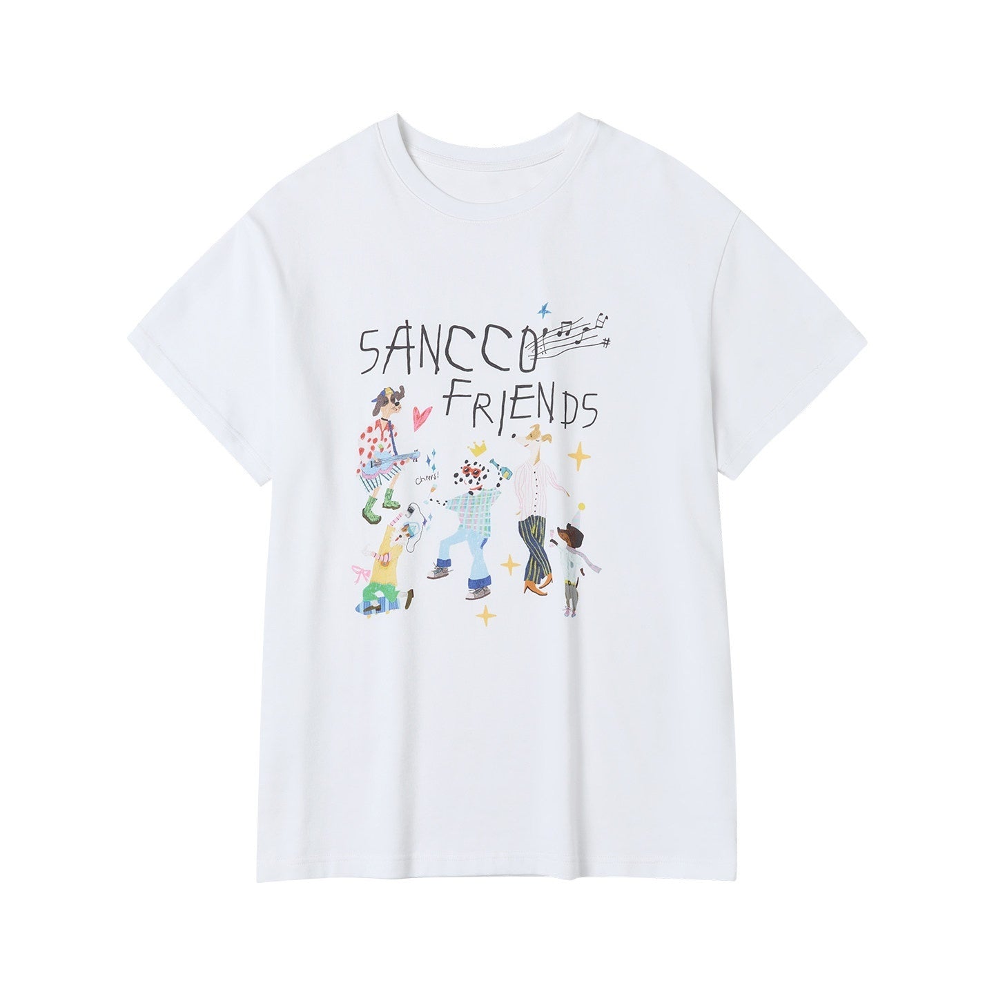 sancco_house_White_Pink_Cute_Print_Crew_Neck_Women&