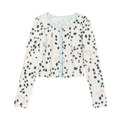 sancco_house_White_Polka_Dot_Print_Jacquard_Knit_Women&