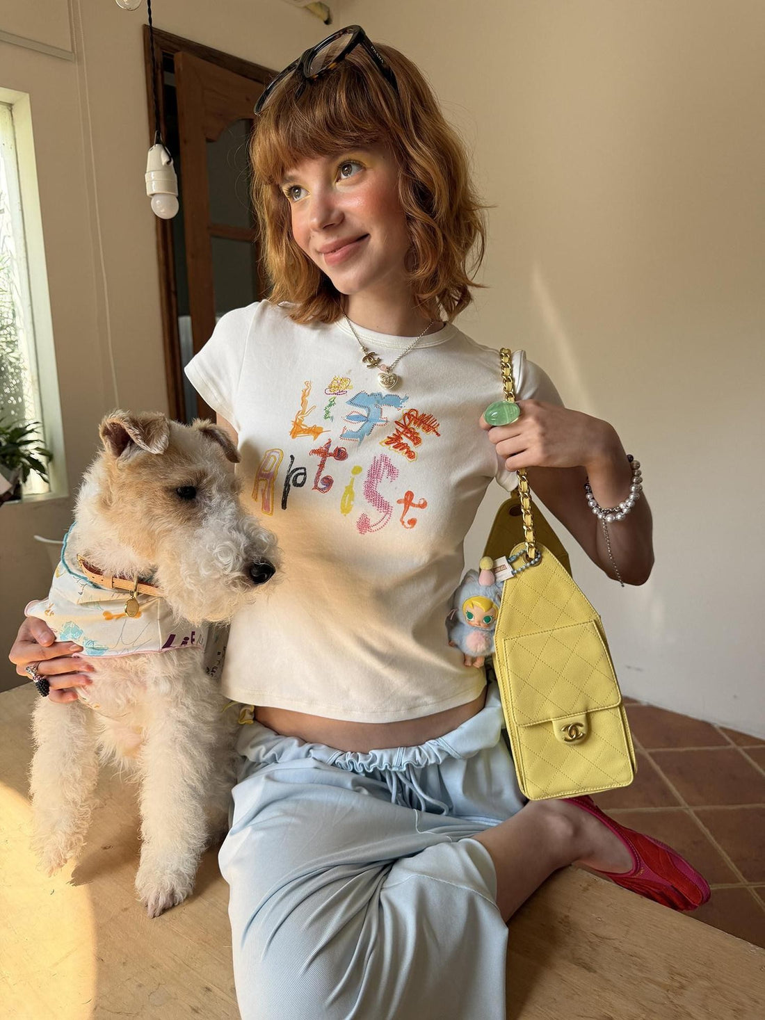 sancco house Yellow Hand Drawn Graffiti Letter Slim Women&