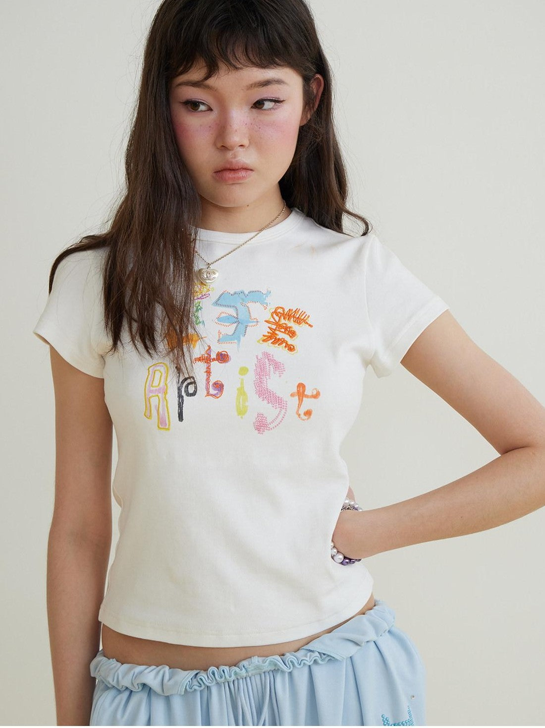 sancco house Yellow Hand Drawn Graffiti Letter Slim Women&