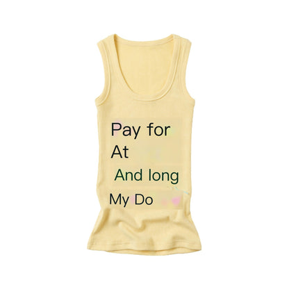 sancco_house_Yellow_Letter_Print_Racerback_Women&