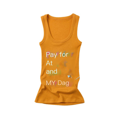 sancco_house_Yellow_Letter_Print_Racerback_Women&
