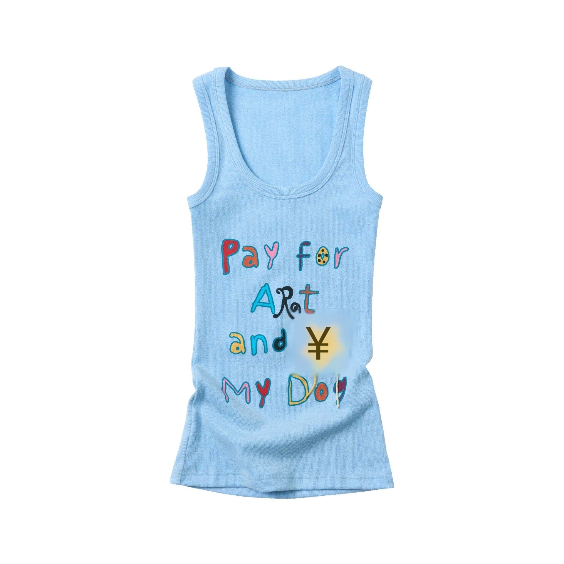 sancco_house_Yellow_Letter_Print_Racerback_Women&