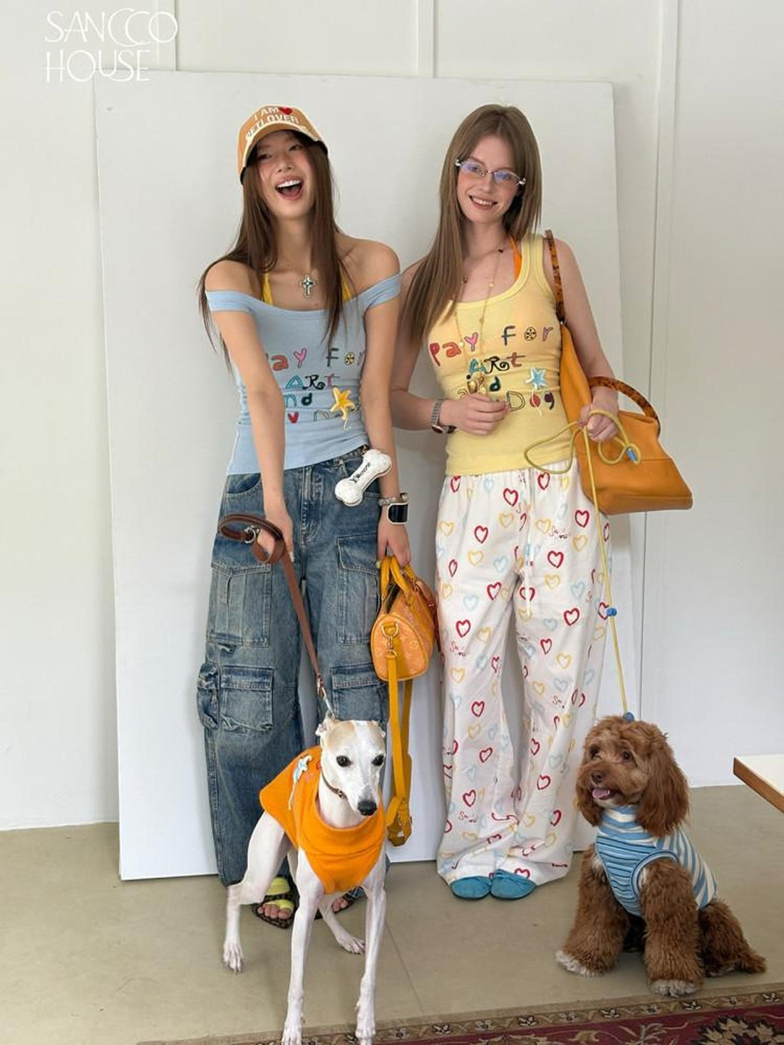 sancco house Yellow Letter Print Racerback Women&