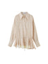 DIDDI MODA Vintage Lace Trim Bow Tie Blouse