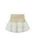 V-Neck Knit Sweater & Layered Pleated Skirt Set For Women
