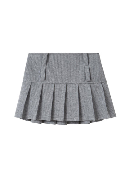 SweetChilling Knitted Cotton Puff Sleeve Coat Pleated Skirt Pants Outerwear