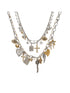 NO ROMANCE Punk Retro Cross Layered Necklace With Heart & Rhinestones