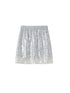 DIDDI MODA Glittering Silver Straight Skirt With Elastic Waist