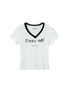 Summer V-neck Ruffle Cotton Tee