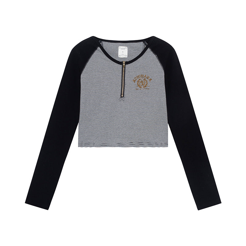 Achihara Sweet Spicy Striped Crop Top Women&