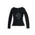 takeabreak_Black_Studded_Conch_Rhinestone_V-neck_Women&