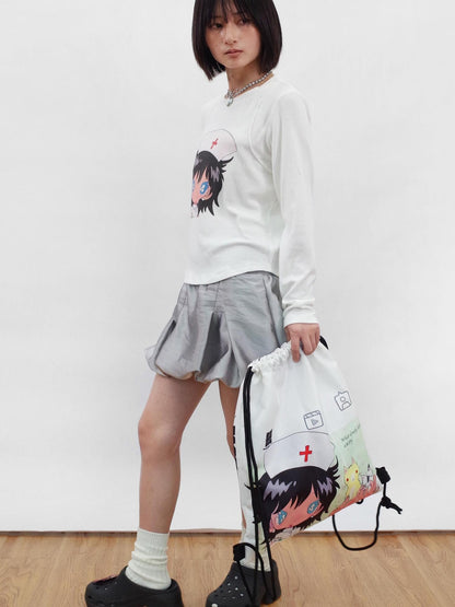 takeabreak Cartoon Double Sided Print Water Resistant Canvas Women&