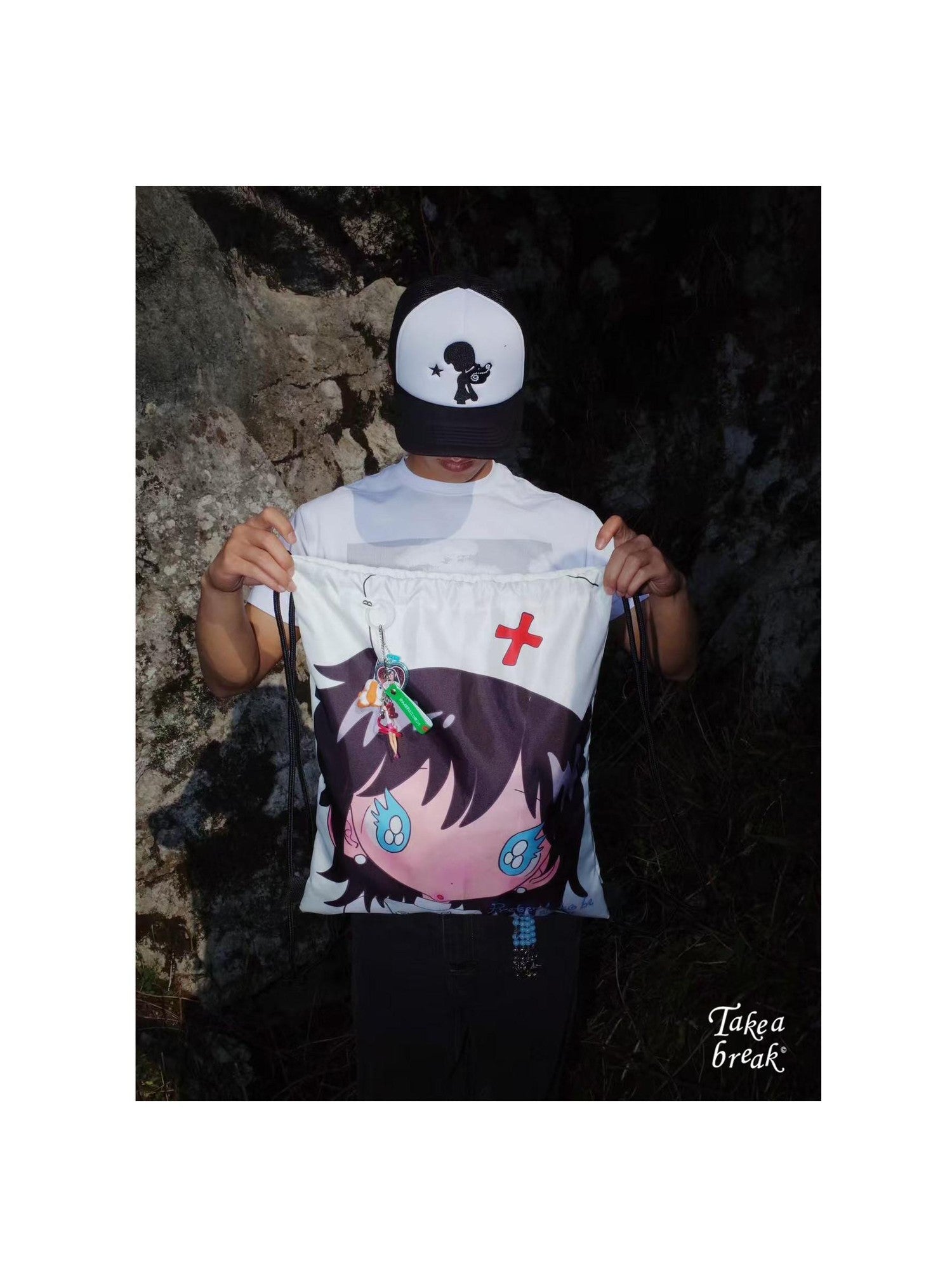takeabreak Cartoon Double Sided Print Water Resistant Canvas Women&