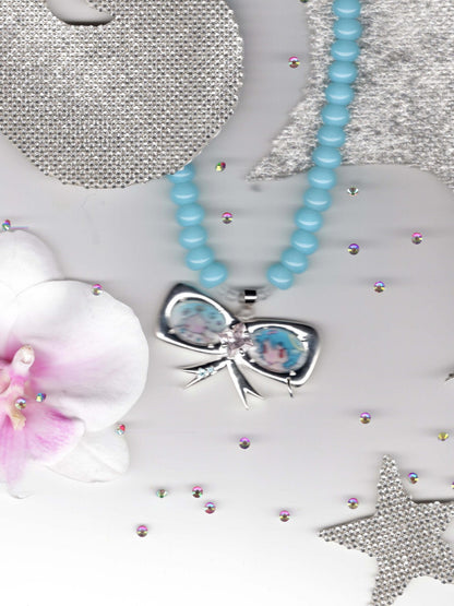 Cute Bow Angel Motif Women&