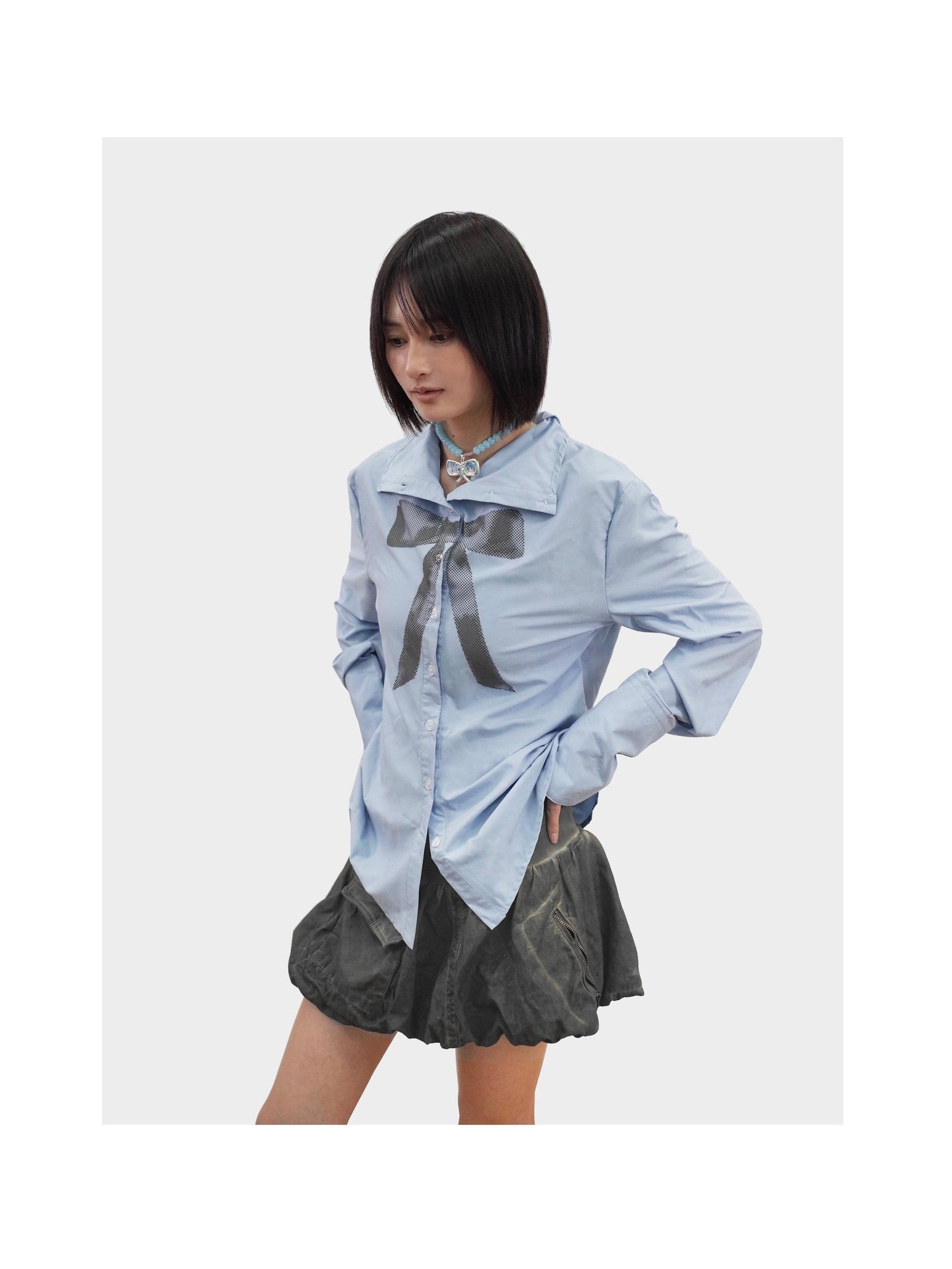 Cute Bow Angel Motif Women&
