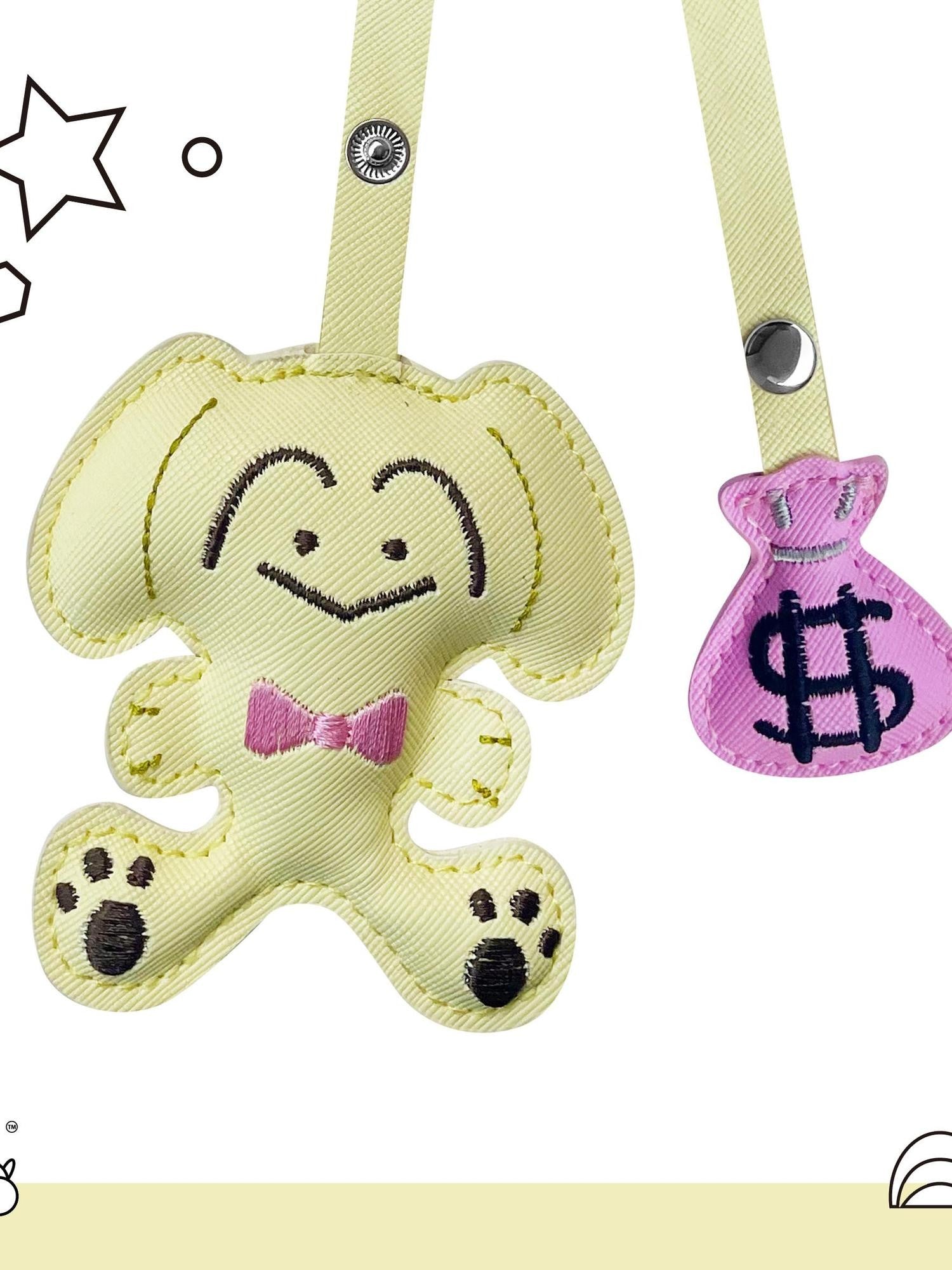 takeabreak Cute Embroidered 3D Stuffed Lucky Dog Women&
