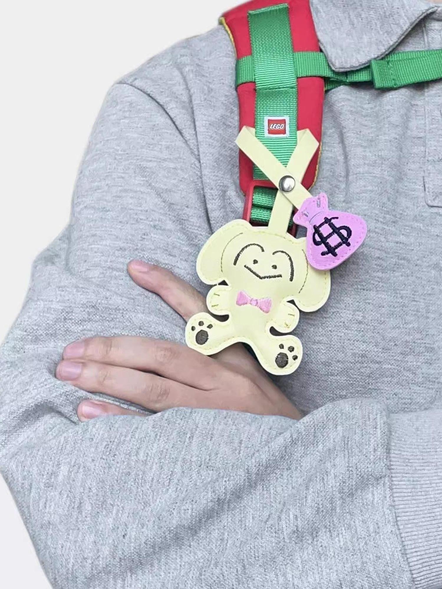 takeabreak Cute Embroidered 3D Stuffed Lucky Dog Women&