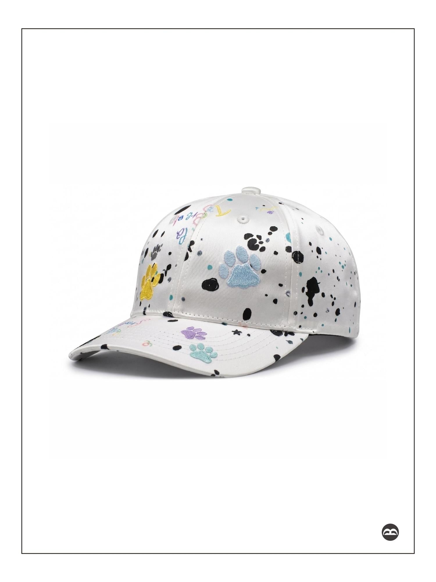 takeabreak Dalmatian Spot Satin 3d Embroidery High Crown Trucker Women&