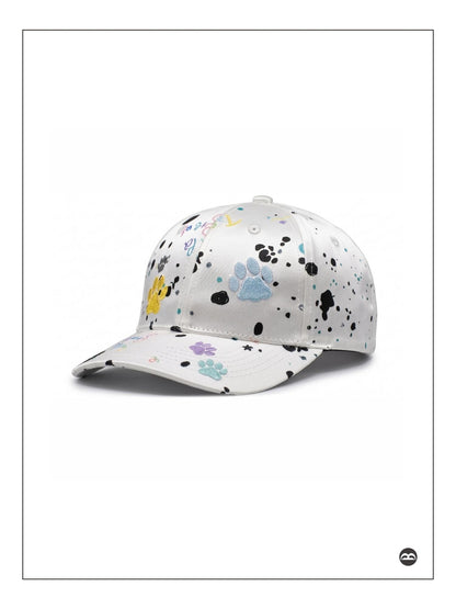 takeabreak Dalmatian Spot Satin 3d Embroidery High Crown Trucker Women&