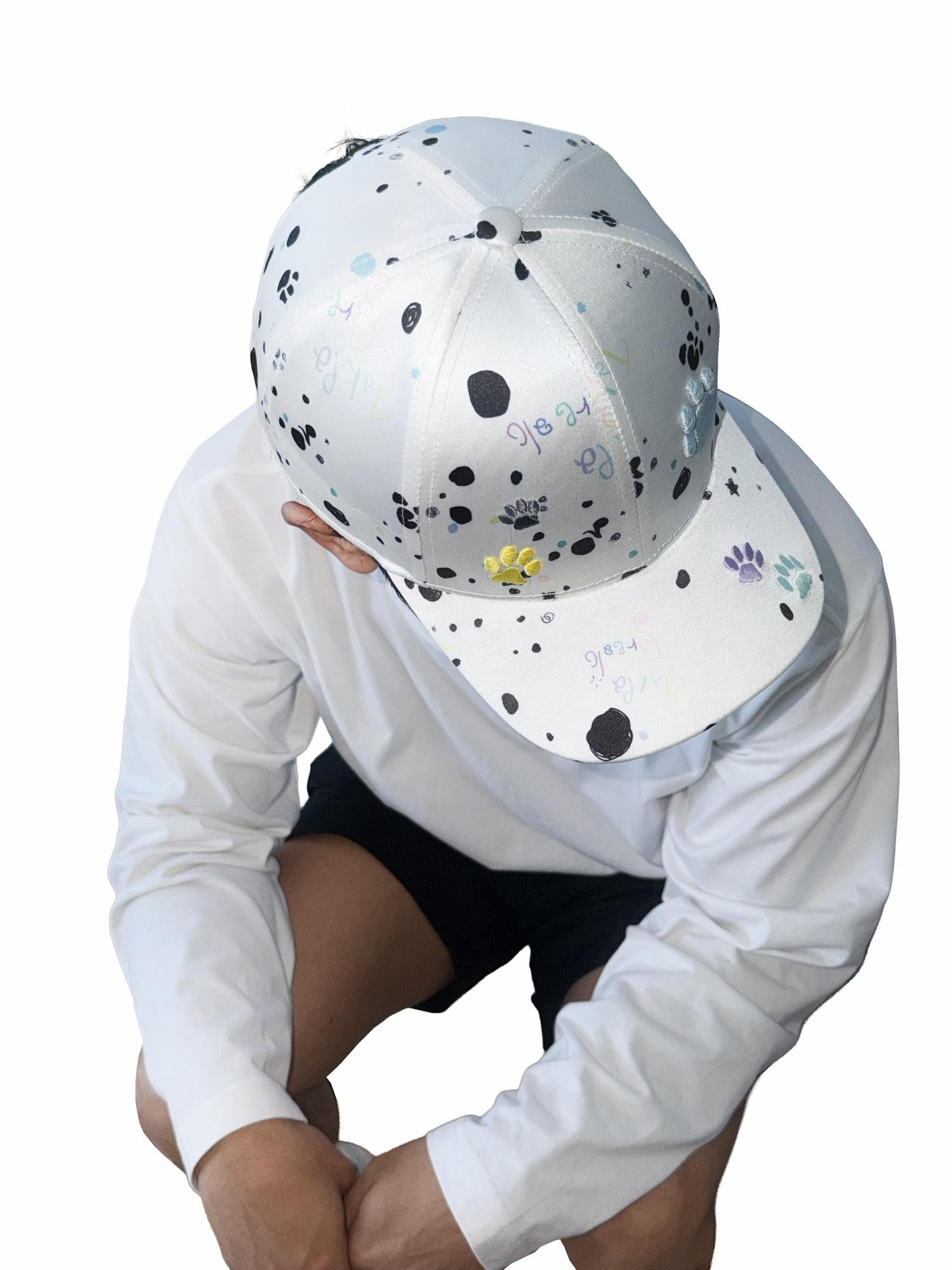 takeabreak Dalmatian Spot Satin 3d Embroidery High Crown Trucker Women&