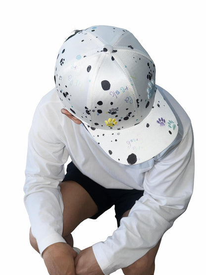 takeabreak Dalmatian Spot Satin 3d Embroidery High Crown Trucker Women&