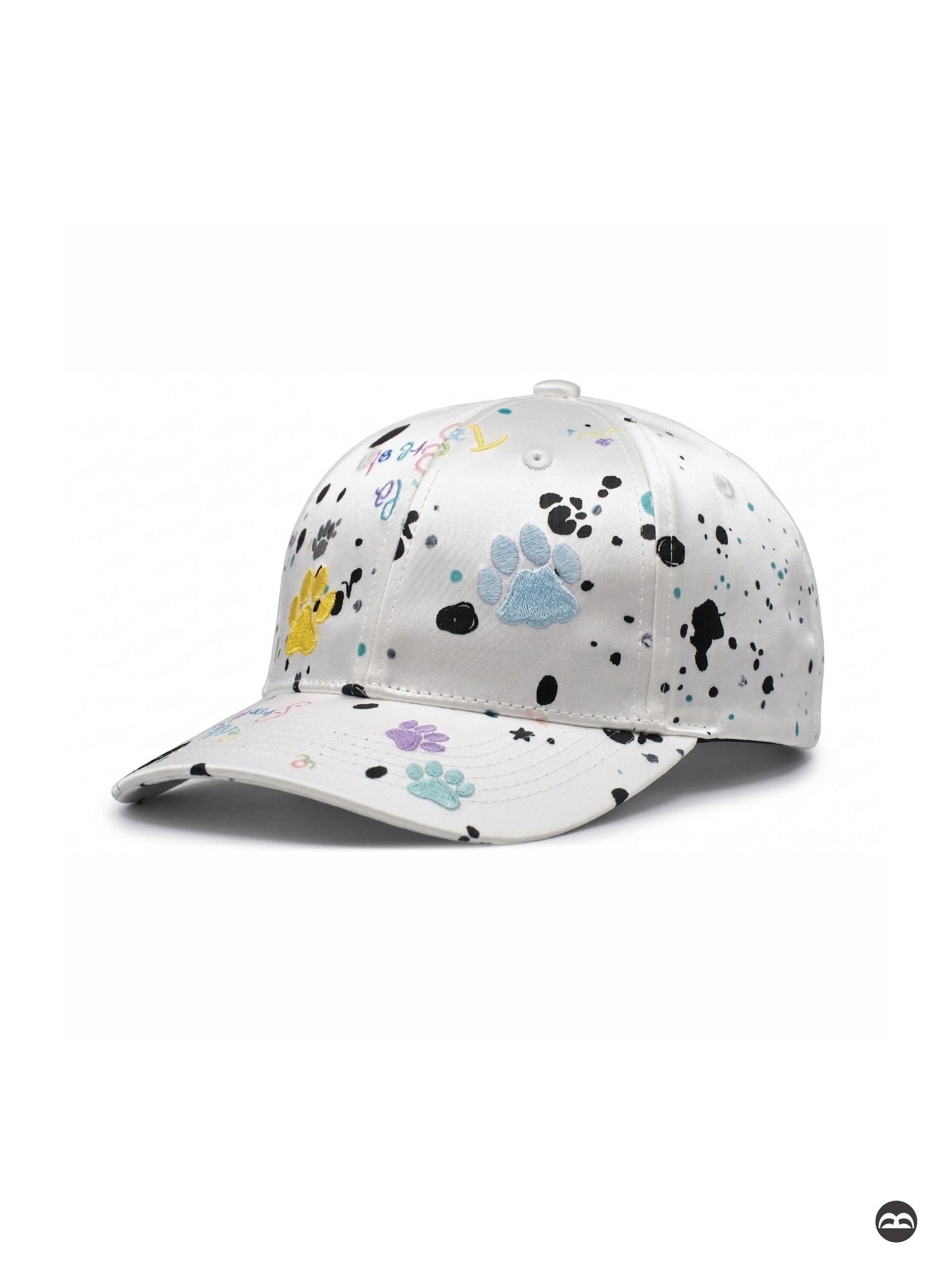 takeabreak Dalmatian Spot Satin 3d Embroidery High Crown Trucker Women&