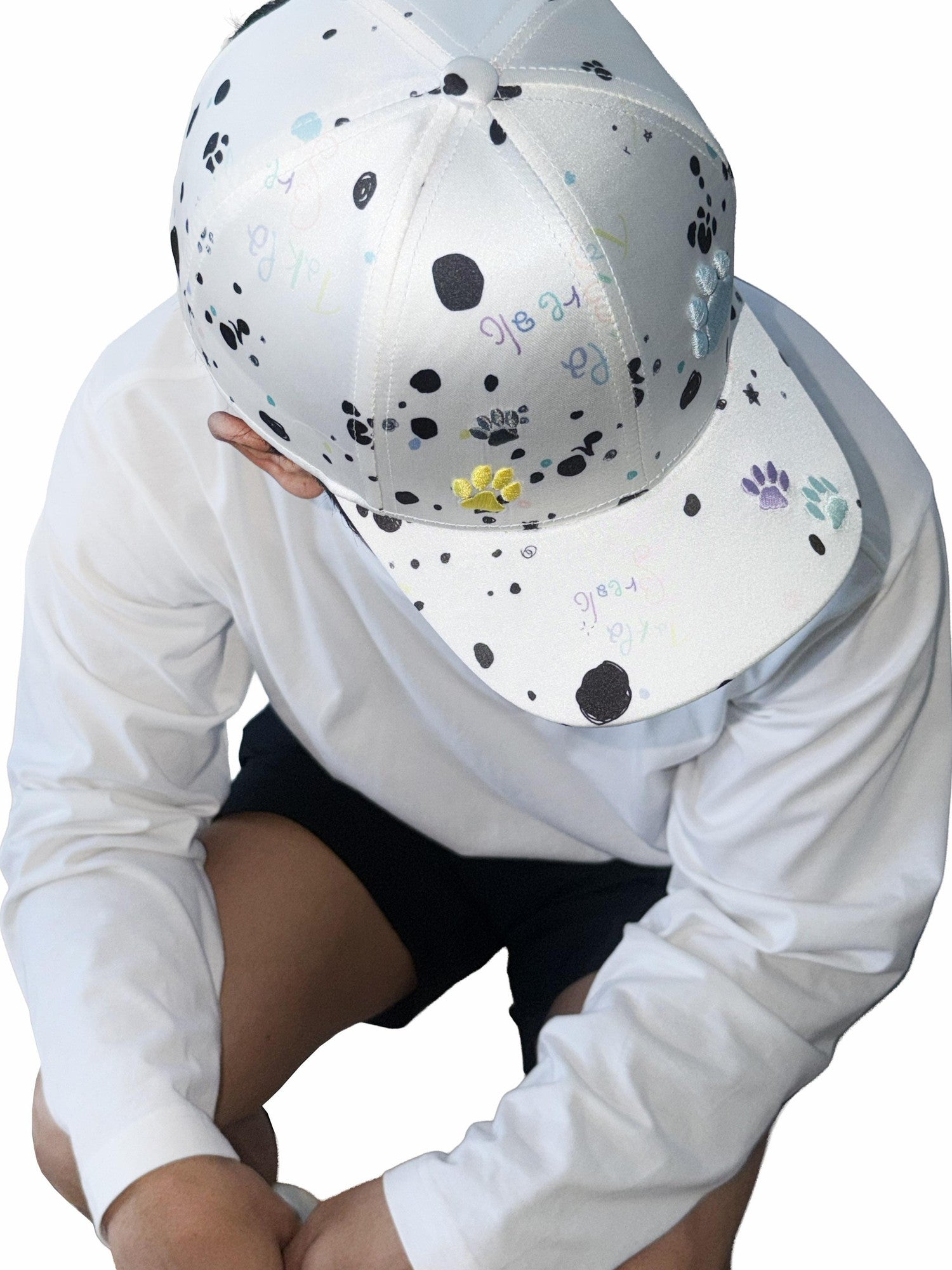 takeabreak Dalmatian Spot Satin 3d Embroidery High Crown Trucker Women&