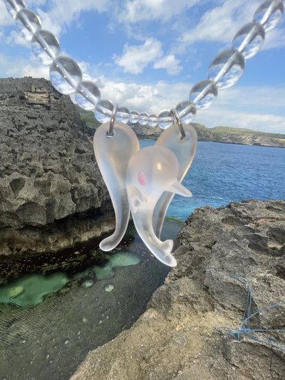 takeabreak Dreamy Dolphin Angel Round Bead Womens Artificial Crystal Necklaces