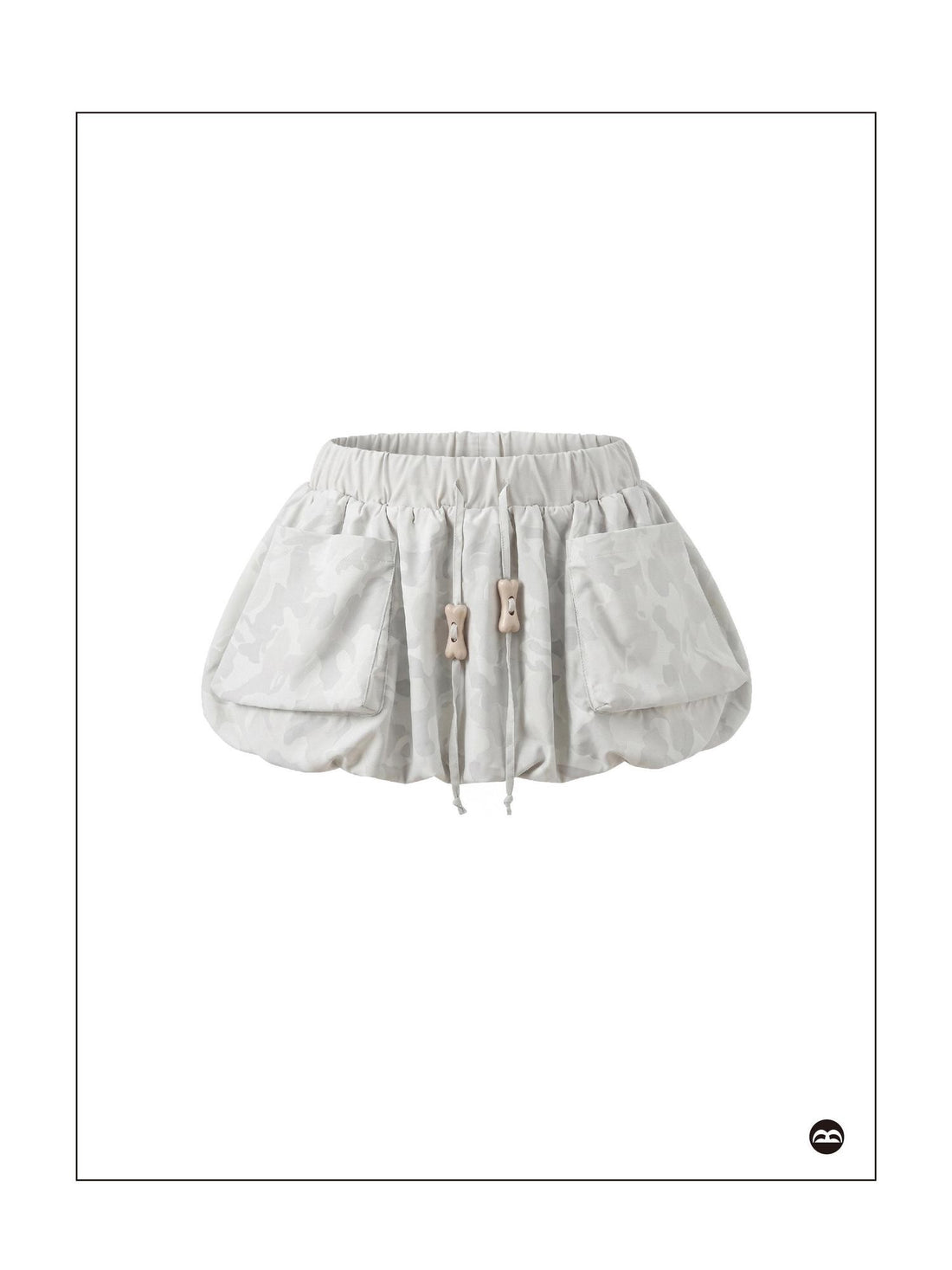 takeabreak Light Camo Bone Print Drawstring Cargo Bubble Women&
