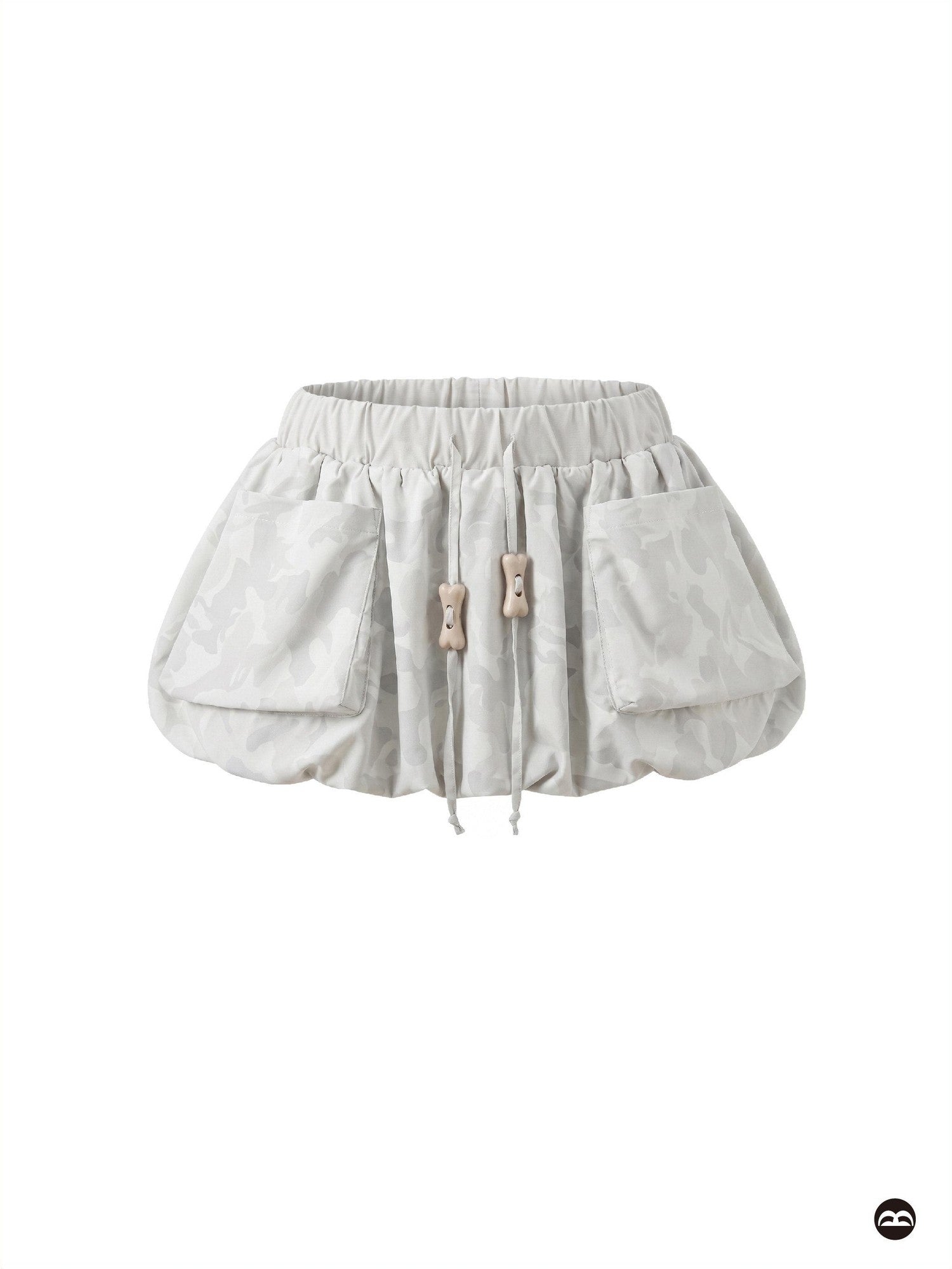 takeabreak Light Camo Bone Print Drawstring Cargo Bubble Women&