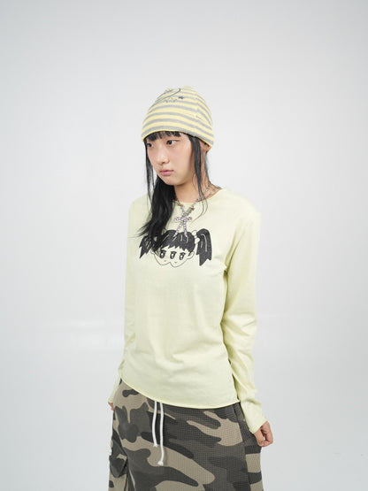 takeabreak Light Green Twin Girls Print Slim Fit Women&