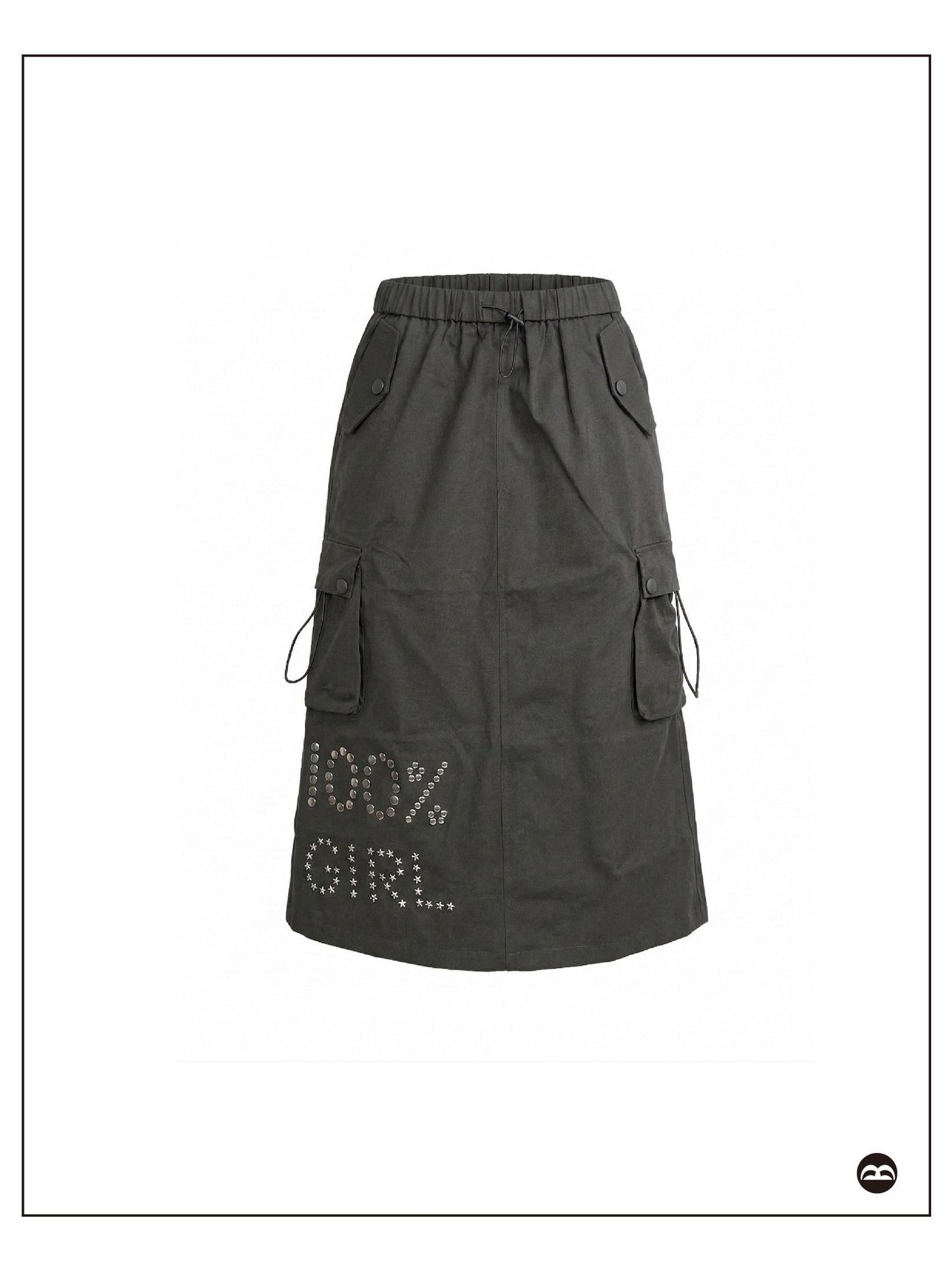 takeabreak Meteorite Gray Rhinestone Stud Drawstring A Line Women&