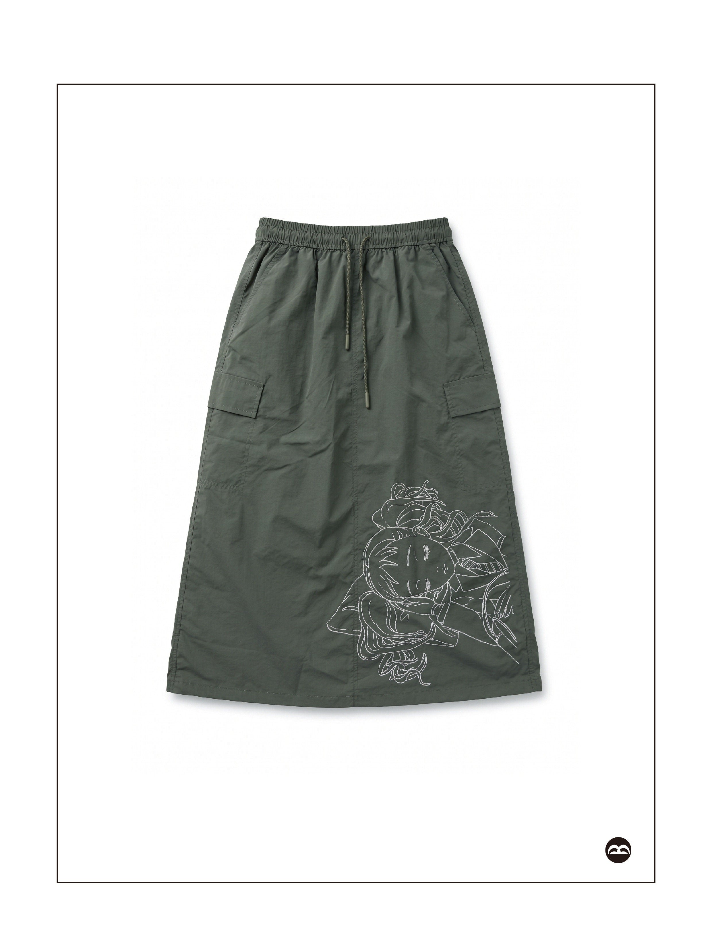 takeabreak_Olive_Green_Comic_Line_Art_Print_Drawstring_Women&
