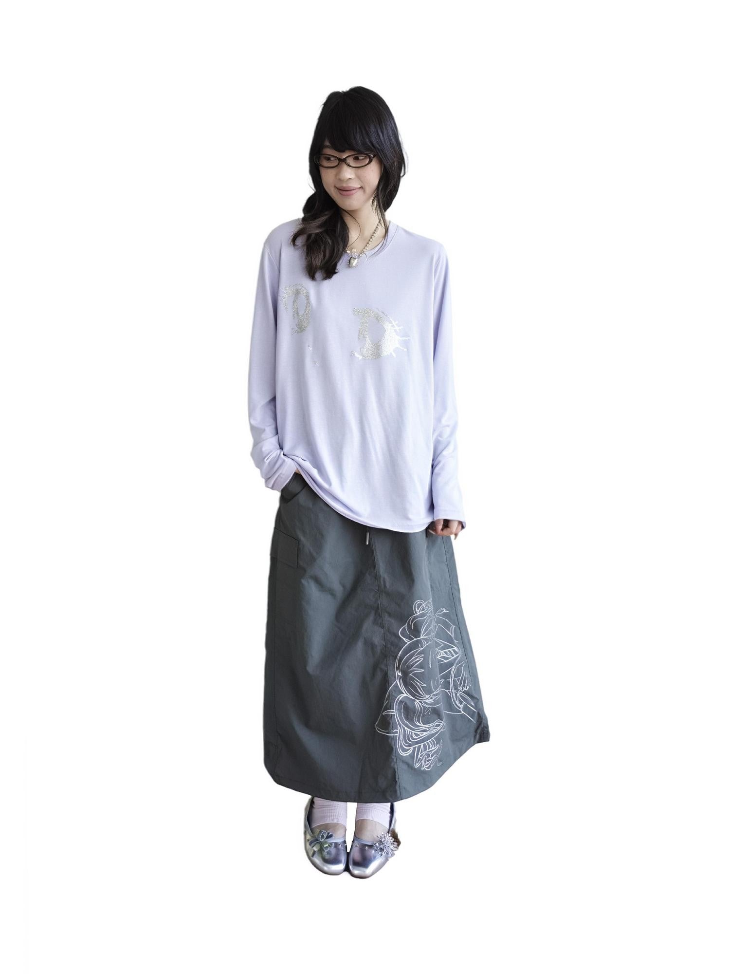 takeabreak Olive Green Comic Line Art Print Drawstring Women&