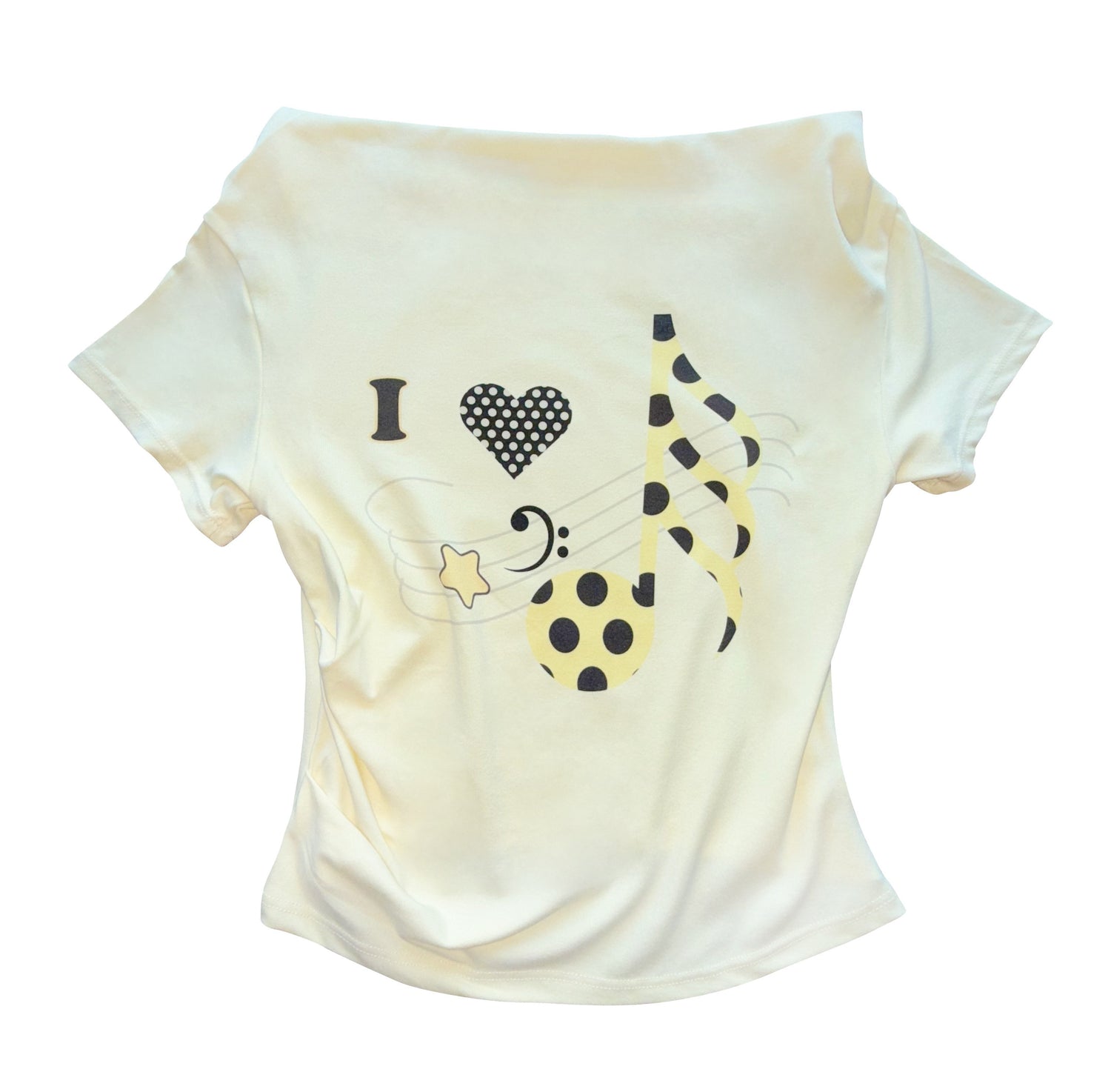 takeabreak_Pale_Yellow_Star_Music_Note_Asymmetric_Shoulder_Women&