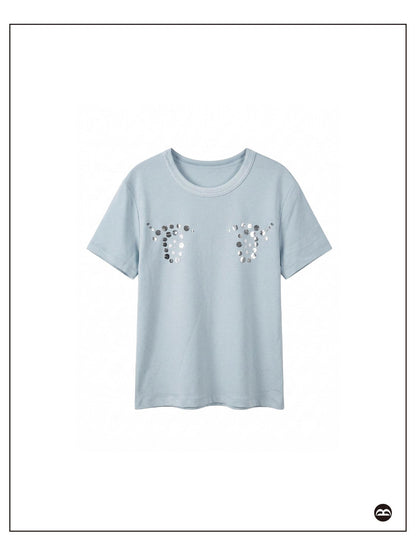 takeabreak Playful Rhinestone Cartoon Big Eyes Women&