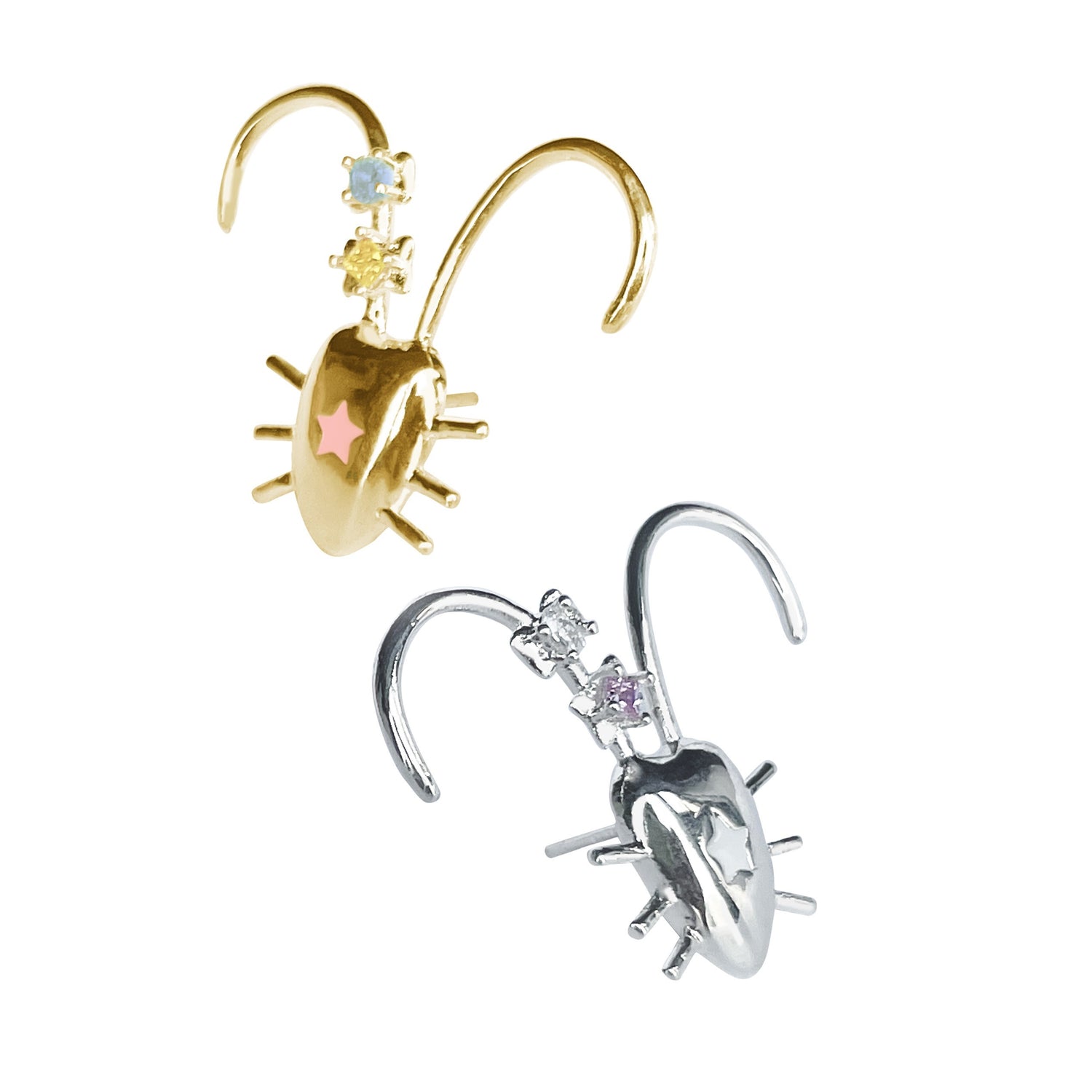 takeabreak Punk Cockroach Zircon Heart Women&