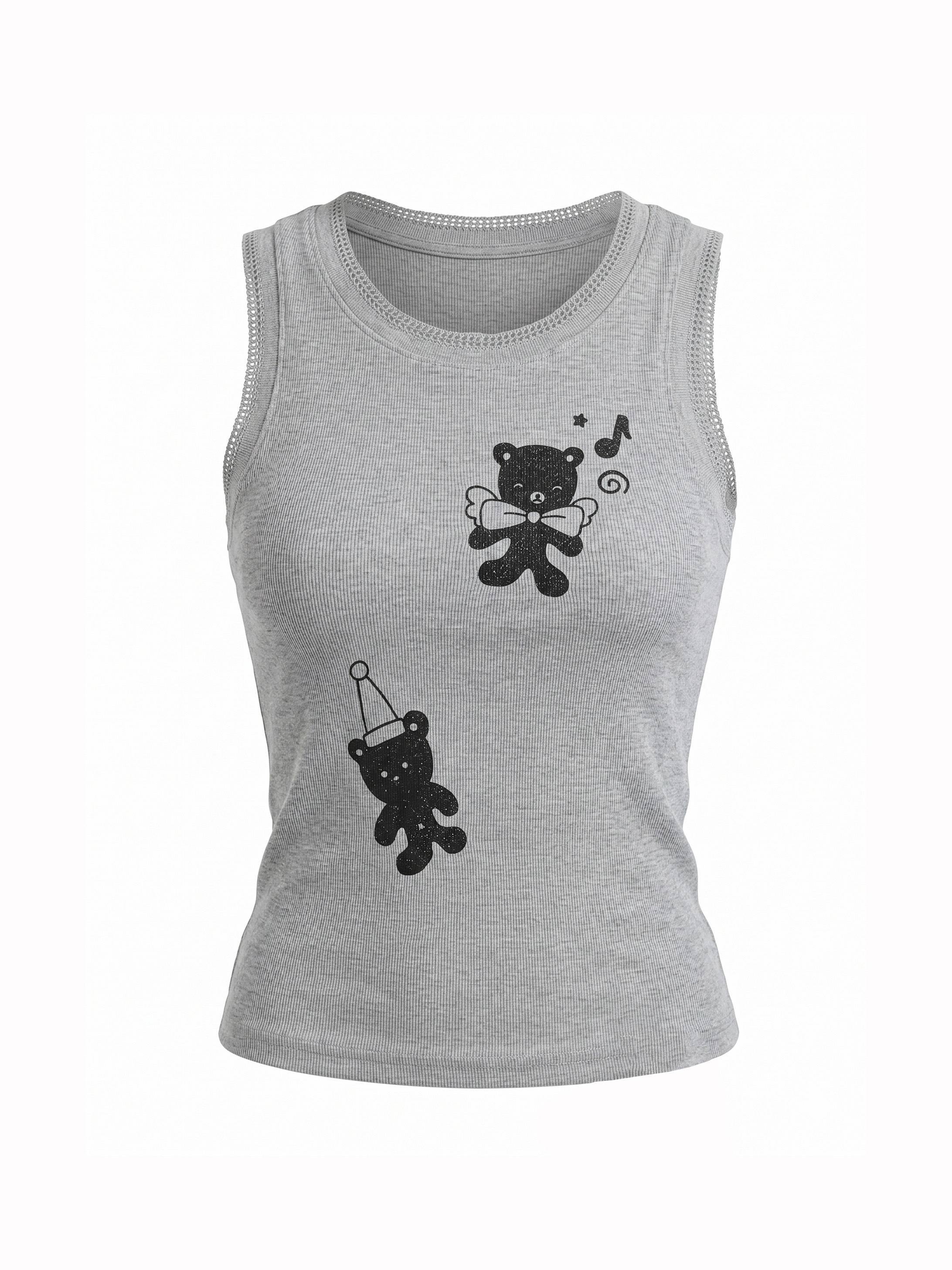 takeabreak_Shimmery_Two_Tone_Bear_Print_Lace_Cutout_Women&