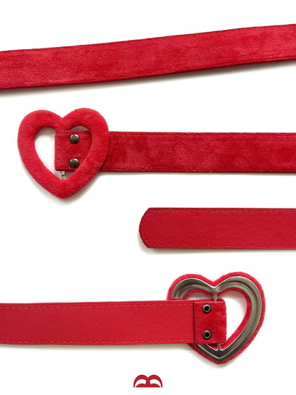 takeabreak Short Velvet Leather Vintage Heart Pendant Women&