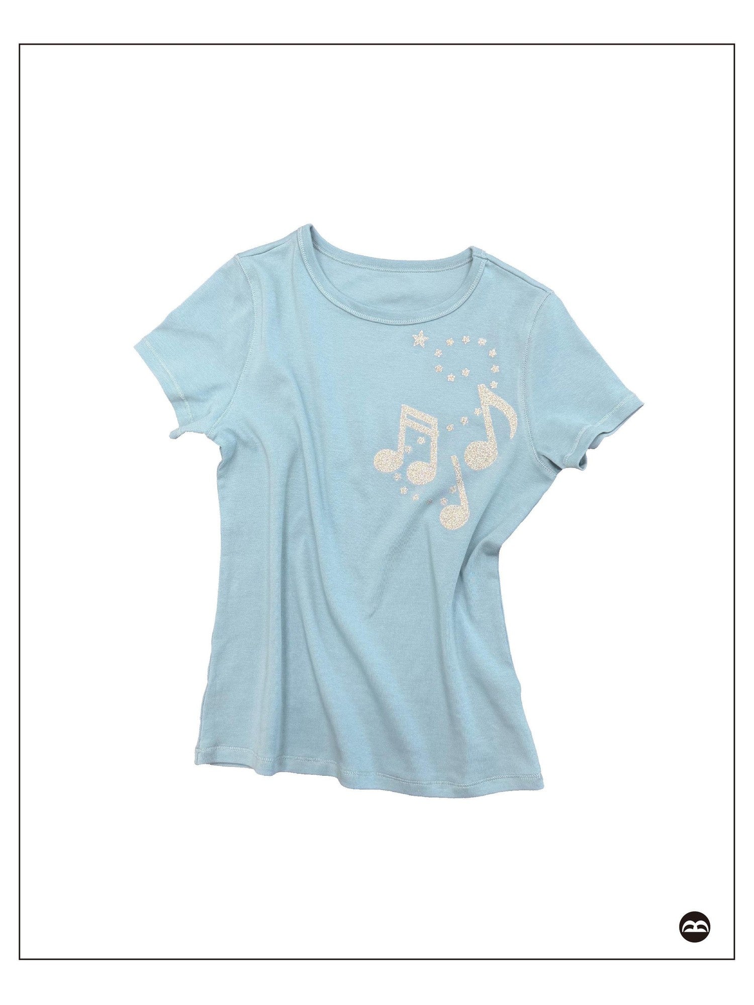 takeabreak Smoky Blue Music Note Star Silver Rhinestone Women&