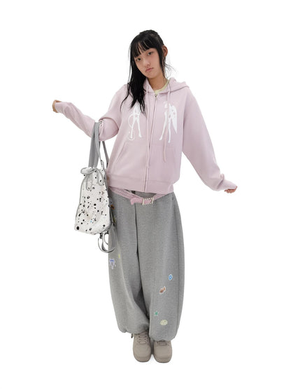 takeabreak Soft Pink Angel Devil Print Relaxed Fit Women&