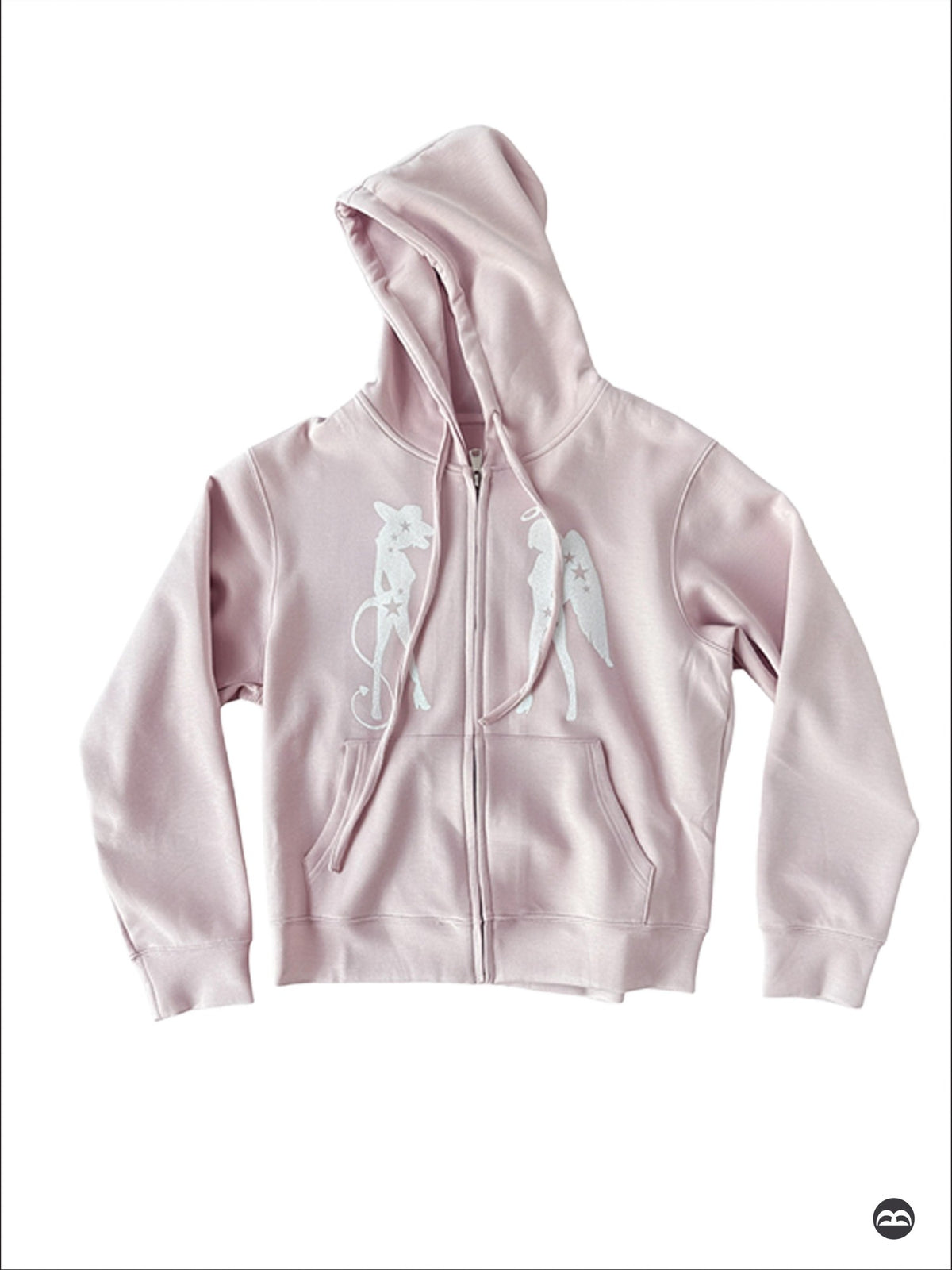 takeabreak Soft Pink Angel Devil Print Relaxed Fit Women&