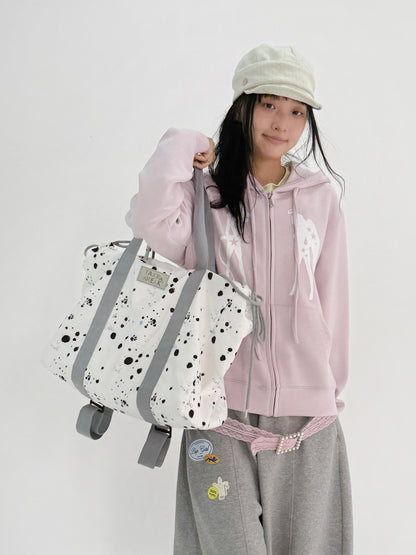 takeabreak Soft Pink Angel Devil Print Relaxed Fit Women&