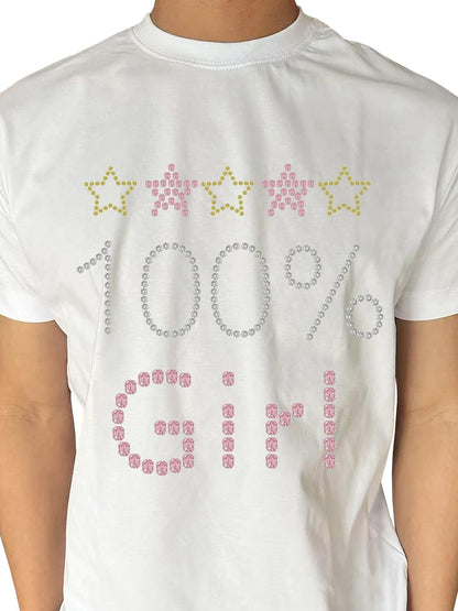 takeabreak Soft White Street Print Hotfix Letters Women&