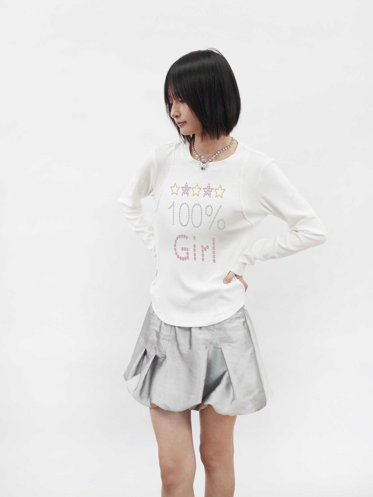 takeabreak Soft White Street Print Hotfix Letters Women&