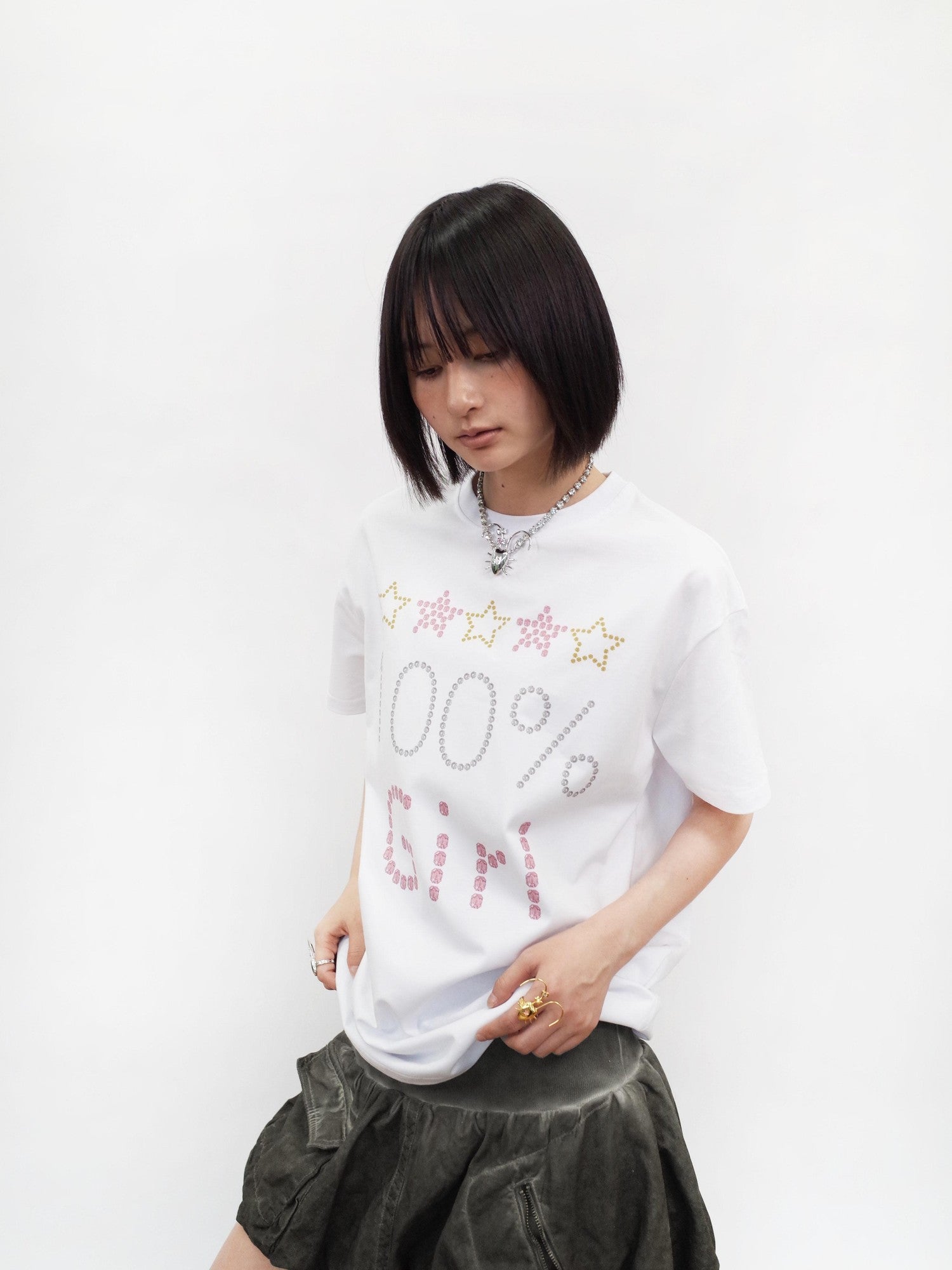 takeabreak Soft White Street Print Hotfix Letters Women&